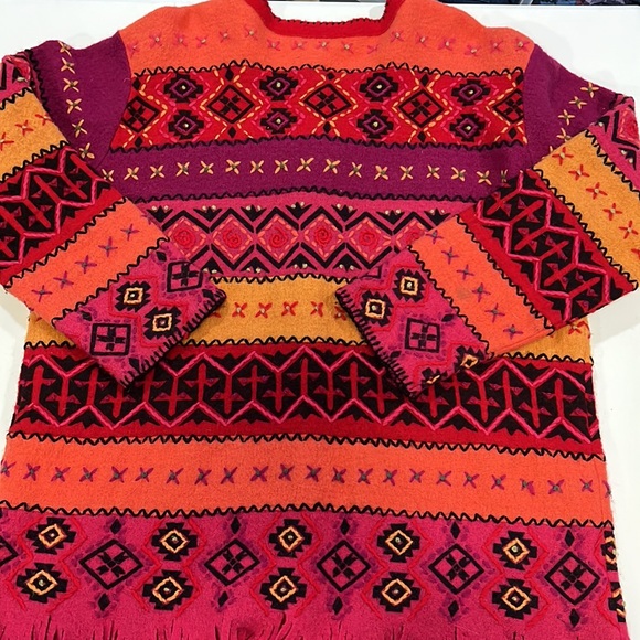 Susan Bristol - L, wool sweater coat/cardigan, southwest style - Picture 7 of 10